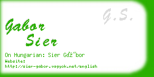 gabor sier business card